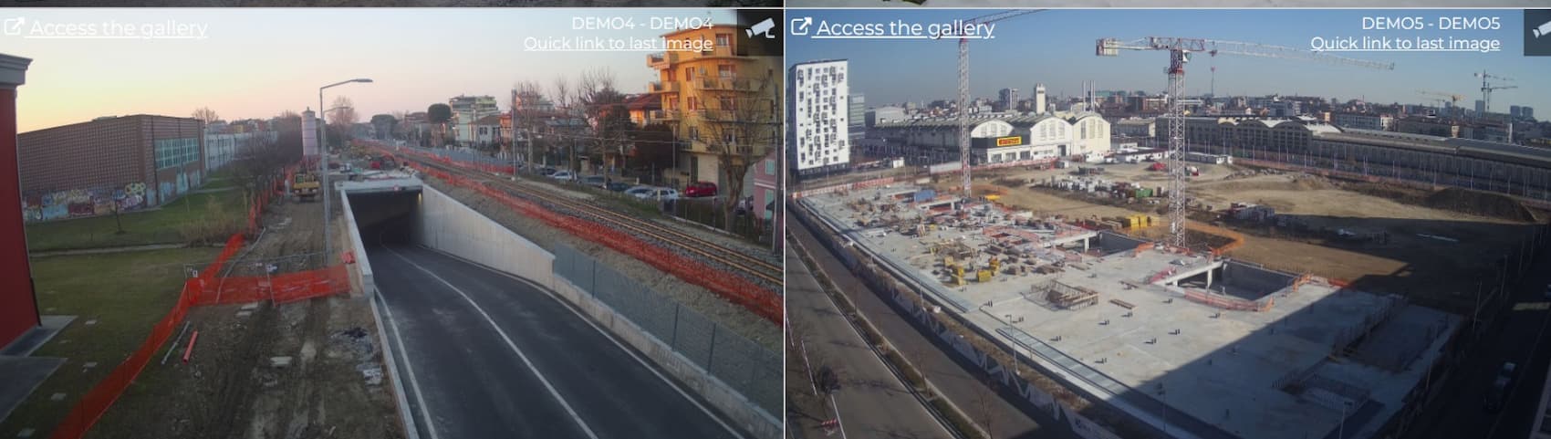 Software: rappresentazione dei cantieri in live sul portale dedicato.